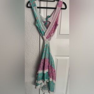 Beach Bunny Pink and Green Floral Dress